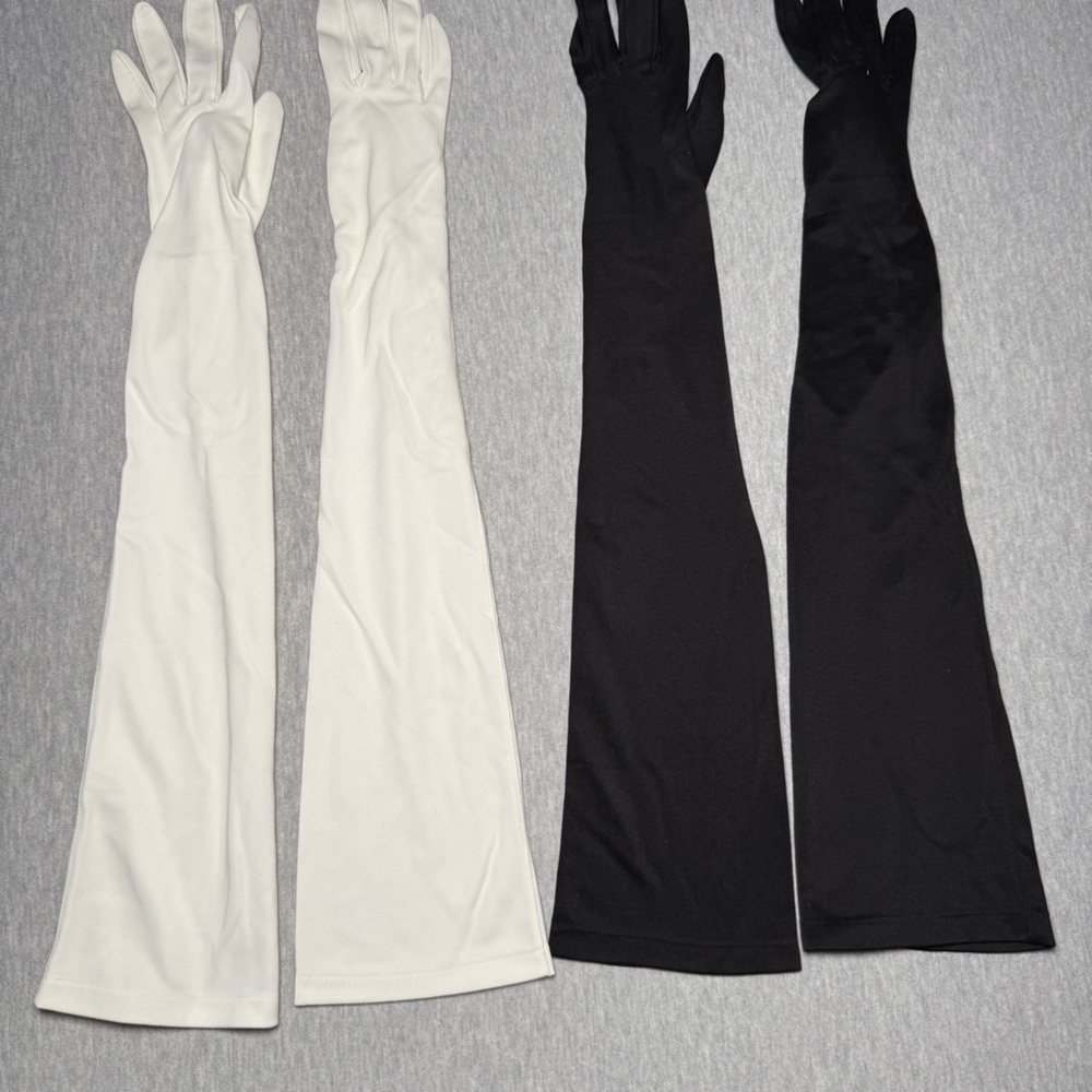 Van Raalte Vintage (50s-60s) Formal Opera Length Pearls White & Black Gloves - Picture 12 of 16